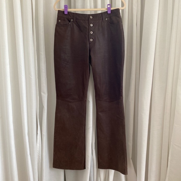 Dark Brown Genuine Suede Leather Pants🤎 - Picture 1 of 5